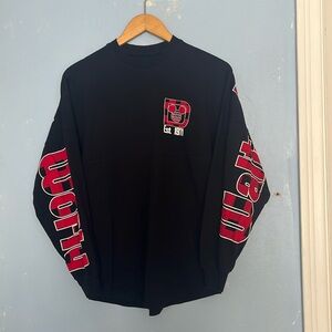 Disney Spirt Jersey Black Red Buffalo Plaid 2019 Holiday Long Sleeve Logo Shirt